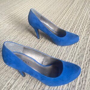 KSTUDIO blue suede like (textile material) pumps, size 37 or 6 1/2
